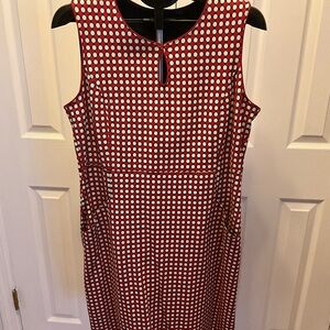 Lands' End Red and White Polka Dot Dress (Size 14)